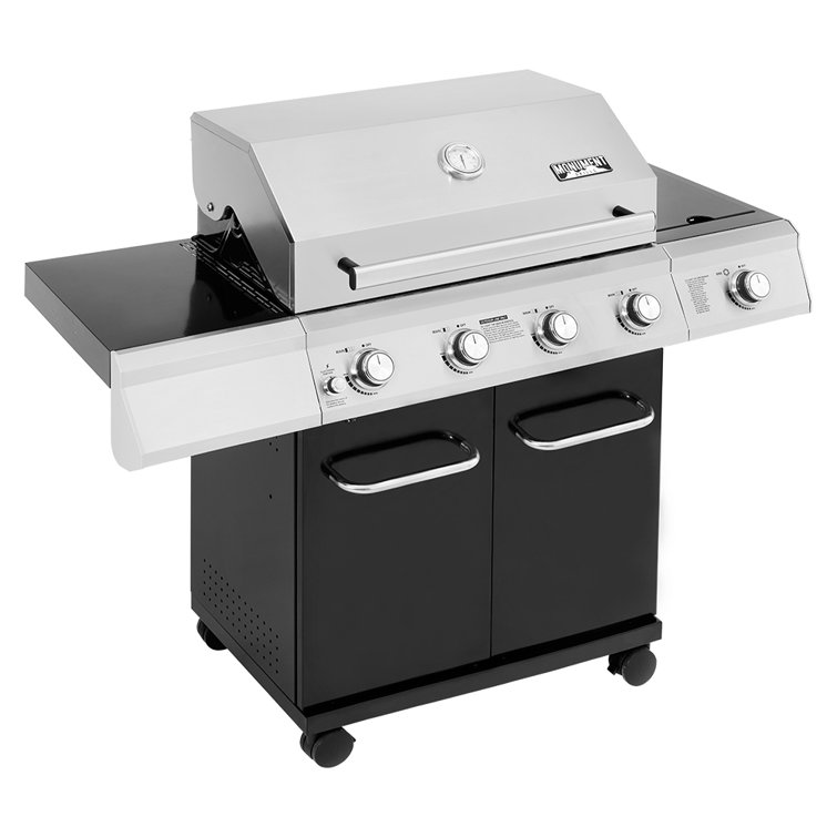 Monument Grills 4 Burner Liquid Propane 60000 BTU Gas Grill with Side Burner and